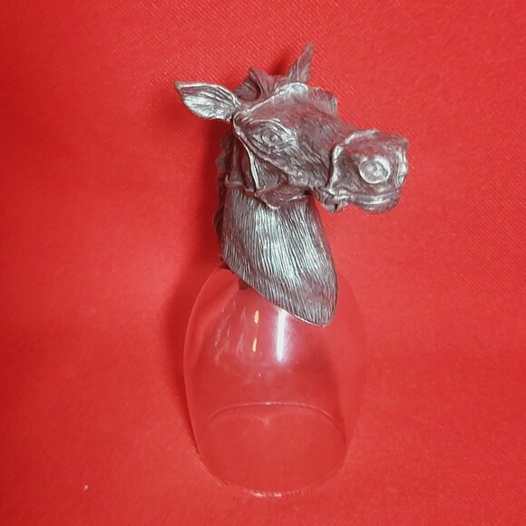 Vintage Frankli Wild Pewter Horse Head Shot Glass - Picture 6 of 13